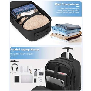 Sac à dos à roulettes de grande capacité pour ordinateur portable jusqu'à 18 pouces <span class=keywords><strong>Trolley</strong></span> Business Bag Waterproof Wheeled Travel Bag - Product Image 3