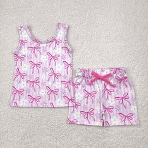 ชุดฤดูร้อนสำหรับเด็กผู้หญิงสุดน่ารัก ลายพุดเดิ้ลและโบว์โคโคตต์ เสื้อแขนกุดพร้อมกางเกงขาสั้นเข้าชุด 2 ชิ้น ชุดเด็กพร้อมส่ง - Product Image 3