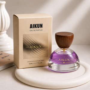 Aikun Dark Round Glass Wooden Cap Natural Spray Long Lasting Perfume For Men Luxury Gift <b>Box</b> Wholesale Fragrance Brand Supplier - Product Image 4