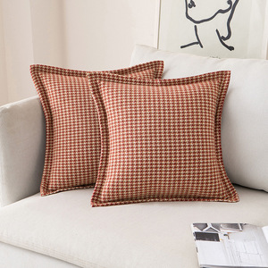Nordic Geometric <b>Pillowcase</b> <b>Square</b> Houndstooth Pattern Polyester Embroidered Home Living Room Cushion Case - Product Image 1