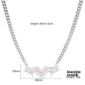 Collar con Colgante de Acero Inoxidable de Lujo, Diseño de Murciélago, Cadena Resistente al Deslustre, Ideal para Regalo y Uso Diario, en Venta - Product Image 6