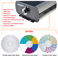 Professionnel 80W Couleur Roue LED Fiber Lumière Moteurs 3000K/4000K/6000K DMX Piscine Plafond Éclairage LED Fiber Optique Projecteur