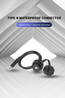 Cable de Extensión USB Tipo-B LSHITECH M20.8, Impermeable, para Montaje en Panel, Conector Hembra a Conector Macho con Tuerca Frontal Roscada
