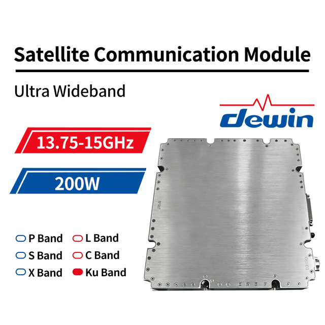 Dewin Ku-Band 200W 13.75-15GHz 53dBm Gain 28V High Efficiency Power Amplifier Module Radar System SSPA for Drone Defense