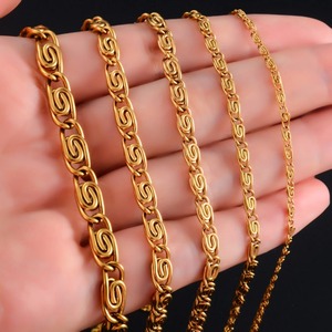 Collier long en acier inoxydable couleur or, chaîne à maillons trombone, pour femmes, hommes, style hip-hop, accessoires de bijoux en métal - Product Image 4