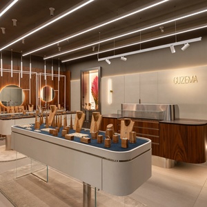 ตู้โชว์สินค้าแบบโมดูลาร์สำหรับร้านขายเครื่องประดับมืออาชีพ พร้อมระบบไฟ LED ทันสมัยและตู้ไม้ ช่วยเพิ่มประสิทธิภาพพื้นที่ - Product Image 1