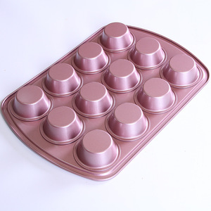 Molde para muffins, utensilio para hornear antiadherente redondo de 12 tazas, para moldes de pastel, forma rectangular, apto para lavavajillas - Product Image 2