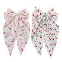 Daou – Grandes pinces à cheveux nœud papillon de 30 cm avec motifs floraux et fruits imprimés, accessoires de beauté élégants de haute qualité pour femmes et filles