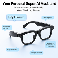 Lunettes intelligentes avec caméra 20MP, écran 2 pouces, batterie 5 jours, prise en charge de la navigation, notifications, capture d'image ultra-claire