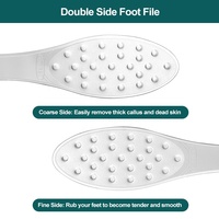 Nouvelle Râpe à Pieds Professionnelle Portable en Acier Inoxydable Double Face à Long Manche pour Pédicure, Réutilisable, Éliminateur de Callosités et Peaux Mortes