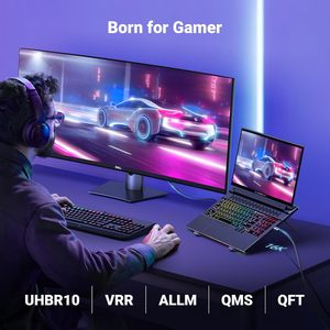 Câble <span class=keywords><strong>UGREEN</strong></span> USB C vers DisplayPort 2.1 <span class=keywords><strong>HDMI</strong></span> 16K 30Hz 8K 120Hz 40 Gbps Thunderbolt 4/3 vers DisplayPort en aluminium - Product Image 5