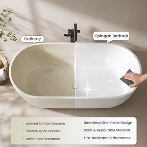 <span class=keywords><strong>Baignoire</strong></span> en surface solide avec surface réparable et ponnable pour l'entretien durable des hôtels, les projets commerciaux et la vente en gros - Product Image 3