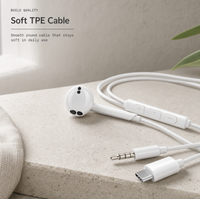 Écouteurs USB-C pour iPhone 17 16 15 Pro Max, écouteurs filaires Type-C avec puce DAC, son numérique Hi-Fi, casque audio