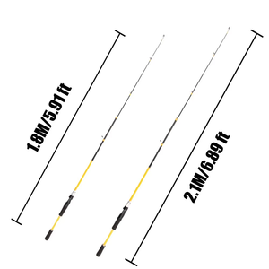 Canne à pêche JSFUN Carbon Creek, 2 sections, spinning casting, 1,8 m/2,1 m, canne de voyage, baitcasting, ultralégère, en fibre de carbone - Product Image 2