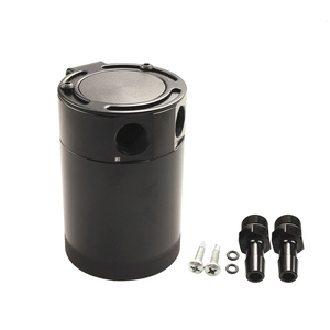 Reservoir Oil Catch Can - Baffle Internal, Kotak Breather 2-Port untuk Turbo Bensin/Diesel, Tangki Pemisah Oli Universal dengan Konektor - Product Image 2