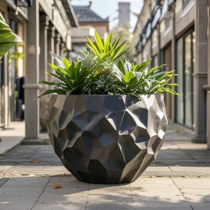 Vaso per <span class=keywords><strong>Fiori</strong></span> Extra-Large in Fibra di Argilla JIN PENG, Contenitore per <span class=keywords><strong>Fiori</strong></span> da Esterno, Resistente al Vento e alla Pioggia, Decorazione Moderna per Giardino - Product Image 6