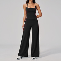 Ensemble de yoga d'été personnalisé pour femme avec logo – Débardeur amincissant et pantalon large à séchage rapide, 2 pièces pour la course, la gym et le Pilates