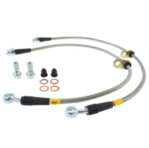 Hydraulic stainless steel front PTFE braided brake line hose kit with M10x1.0 20 banjo bolts for 1997-01 Honda Prelude