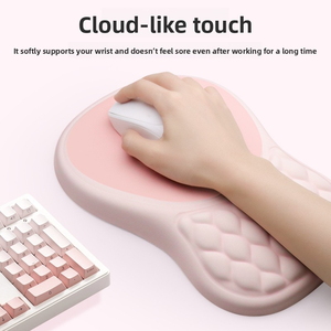 Tapis de souris en mousse à mémoire de forme avec repose-poignet, design en coton nuage doux et respirant, confortable pour de longues heures de travail, pour le bureau et la <span class=keywords><strong>maison</strong></span> - Product Image 3