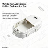Boîtier de jonction ovale moulé par injection en ABS blanc OEM avec couvercle à clipser pour système de câblage électrique