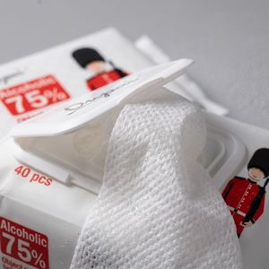 75 Lingettes humides alcoolisées désinfectantes, assainissantes et antibactériennes, 40 pièces, portables, pour le nettoyage des surfaces, jetables, vente en gros, OEM - Product Image 3