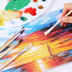 Ensemble <span class=keywords><strong>de</strong></span> pinceaux <span class=keywords><strong>de</strong></span> <span class=keywords><strong>peinture</strong></span> Foska multi-usages, 6 pièces, manche en bois professionnel, poils <span class=keywords><strong>de</strong></span> <span class=keywords><strong>cheval</strong></span> et <span class=keywords><strong>de</strong></span> porc, pour la <span class=keywords><strong>peinture</strong></span> artistique - Product Image 6