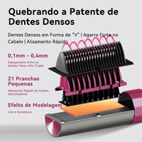 Brosse Lissante Chauffante Électrique Céramique Ionique PTC 35W 2-en-1 pour Cheveux, Peigne Lissant et Bouclant Anti-Brûlure pour Usage Domestique