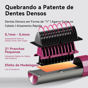 Brosse lissante électrique ionique en nylon, chauffage rapide PTC 35W, peigne 2-en-1 pour lisser et boucler, conception anti-brûlure 5 - Product Image 3