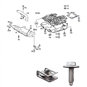 Clip de sujeción de tornillos para placa protectora de chasis Mercedes Benz A0049941845, sujetador de acero para reparación o reemplazo - Product Image 1