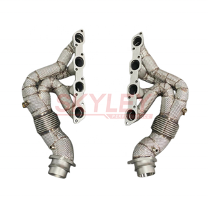 Collecteurs d'échappement à flux libre pour <span class=keywords><strong>Ferrari</strong></span> <span class=keywords><strong>F430</strong></span> Spider Coupé 4.3L V8 2005~2008 en acier inoxydable SS304, collecteur de performance à fixation par boulons - Product Image 2