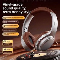 Nouveau modèle 2026 – Casque sans fil rétro supra-auriculaire 5.4 avec annulation active du bruit, idéal pour le gaming et l'e-sport, en vinyle de classe S, son sans perte