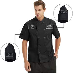 2025 veste de Chef à manches courtes personnalisée uniforme en toile personnalisé avec nom et Logo pour le Service alimentaire pour Restaurant Hôtel Utilisation - Product Image 5