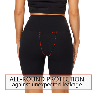 Shorts de sport taille haute 4 couches Green Envoy, anti-fuites, pour yoga, gym, fitness, cyclisme, et règles menstruelles pour femmes - Product Image 2
