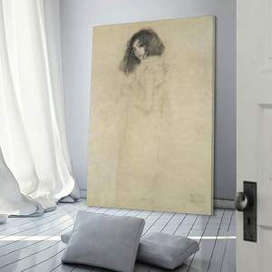 Peinture Portrait de <span class=keywords><strong>jeune</strong></span> <span class=keywords><strong>femme</strong></span> Gustav Klimt personnalisée <span class=keywords><strong>et</strong></span> Arts muraux Art mural Décoration intérieure Artiste célèbre Impression - Product Image 1