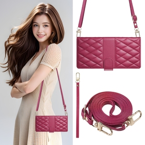 Lanière diamant mouton portefeuille étui en cuir pour <span class=keywords><strong>Iphone</strong></span> 16 15 Plus 14 13 Mini 12 11 PRO MAX X XS <span class=keywords><strong>XR</strong></span> 6 7 8 <span class=keywords><strong>bandoulière</strong></span> dame couverture - Product Image 1