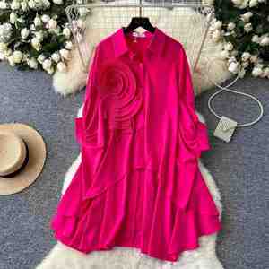 Vestido Maxi de Otoño Tejido, Transpirable, Ecológico, Lavable, con Cuello en V, Asimétrico, Línea A, para Mujer, Estilo Imperio, Rojo, Negro, Amarillo, Blanco - Product Image 1