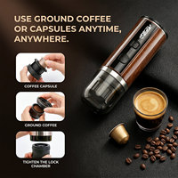 Machine à expresso portable 20 bars 2 en 1, cafetière auto-chauffante pour café moulu et capsules, batterie 7500 mAh, idéale pour les voyages en plein air et les camping-cars