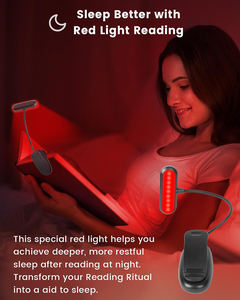 Lampe de lecture portable à lumière rouge 670nm, à clipser sur <span class=keywords><strong>un</strong></span> livre, lampe LED sans lumière bleue, protection des yeux, flexible, rechargeable par USB, lampe de lecture pour livre - Product Image 2