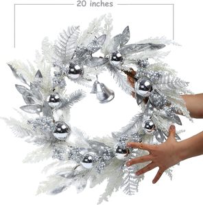 Collapsible Christmas Wreath for Front <strong>Door</strong> With Lights Artificia <strong>Reef</strong> Indoor Outdoor Decorations - Product Image 2
