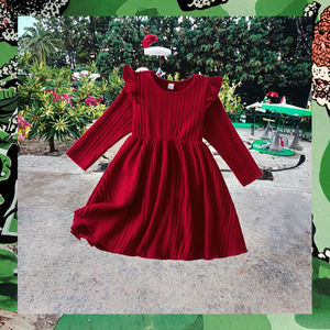 เด็กผู้หญิง คอกลม แขนยาว แขนยาวแบบปกติ สไตล์หวาน ลาย 3 มิติ ความยาวระดับเข่า ชุดเดรสคริสต์มาสฤดูใบไม้ร่วง โพลีเอสเตอร์/ผ้าฝ้าย ทรงเอ - Product Image 3