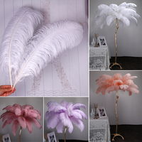 Plumes d'autruche 50-55 cm en gros longues plumes d'autruche roses garniture frange plume d'autruche pour mariage