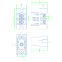 Bloc de bornes DIN 600V 100A 200A 2 pôles, conducteur en cuivre, connecteur traversant 1 entrée 2 sorties avec cache-poussière, OEM/ODM, vente en gros
