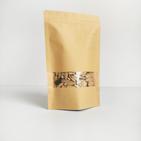 Sac à fermeture éclair 16x22cm en papier kraft brun refermable zip-lock thermoscellable Sachets d'emballage alimentaire avec fenêtre transparente