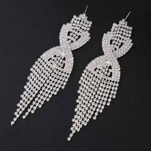 Boucles d'oreilles pendantes en cristal argenté TopGems, forme goutte d'eau, longues franges, zircon scintillant, cadeaux pour femmes - Product Image 5