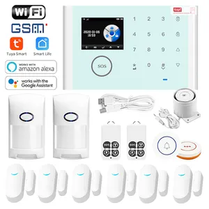 Sistema de alarme de segurança tuya smart life, kit com sensor pir, 433mhz, wifi/gsm sem fio