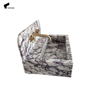 Tostone fabbrica-su misura a parete Viola mobili di lusso lavelli in marmo naturale per lavabo bagno decorazione Vanity - Product Image 6