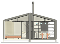 Casa Prefabricada UVO con Techo Inclinado, Casa Contenedor, Cabaña Modular, Villa en Forma de A, Casa de Vacaciones en el Patio Trasero, Mini Casa de Lujo para EE. UU. y Australia