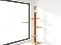 Arbre à chat en bois et sisal, écologique, personnalisable, pour l'auto-entretenue et le divertissement des animaux, disponible en gros (DEM/DOM)