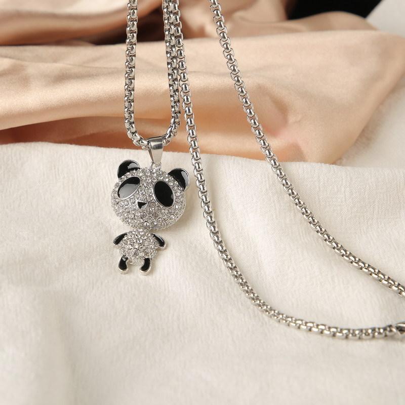 แพนด้า Xl0244เพชรเต็มรูปพร้อมโซ่เหล็ก70ซม.