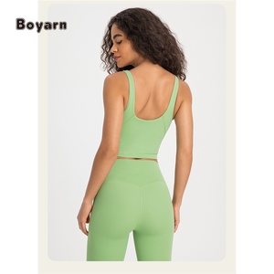 เสื้อกล้ามเล่นกีฬาดันทรงเซ็กซี่มีความยืดหยุ่นสูงพร้อมถ้วยถอดออกได้ชุดชั้นในสายคล้องไหล่กว้างคอวีสำหรับผู้หญิง - Product Image 2